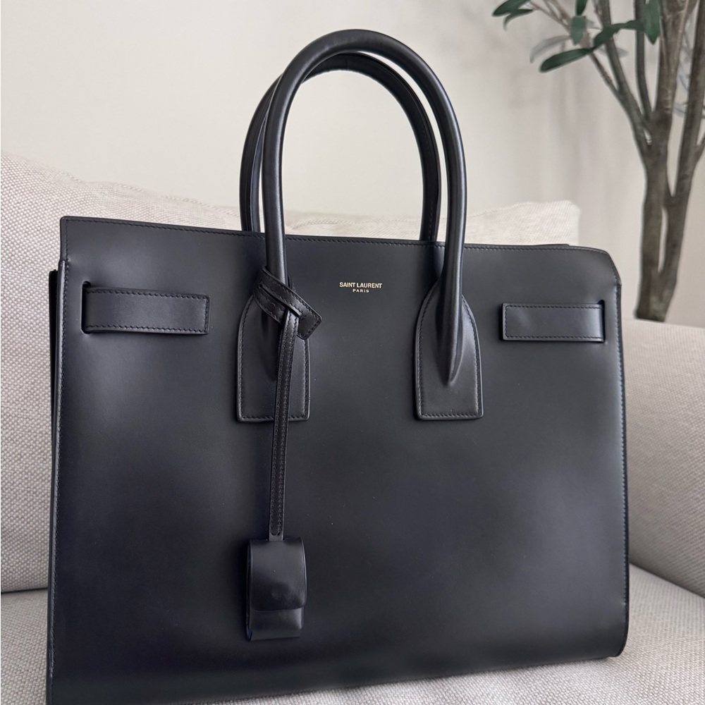 Saint Laurent Black Sac De Jour Bag